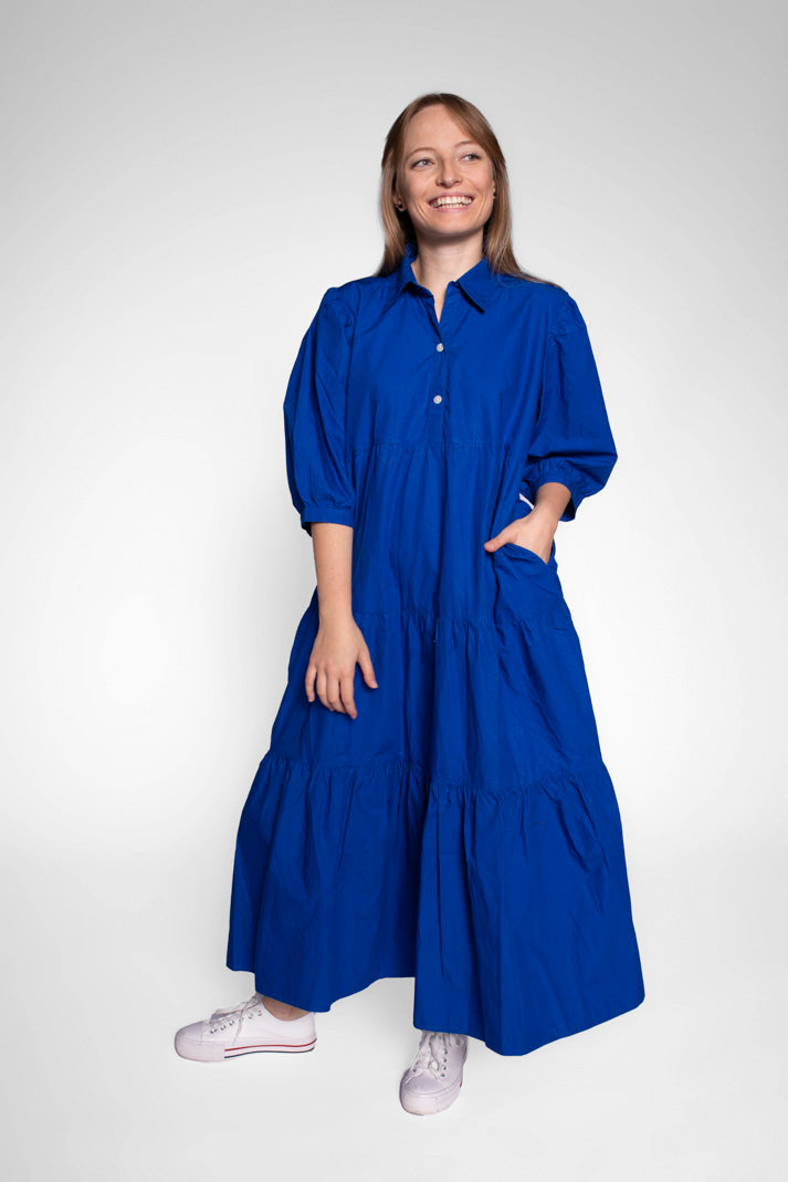 Laura Front Button Cotton Maxi Dress