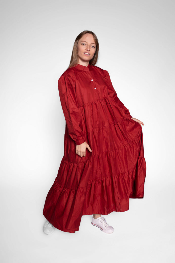 Kate Cotton-Poplin Maxi Dress With Sleeves