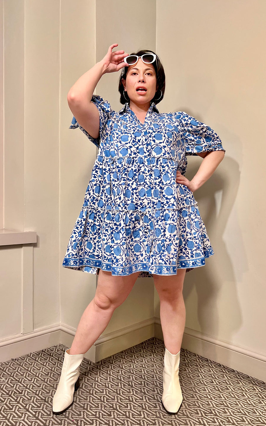 Mara Mini Block Print Dress- Preorder