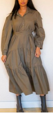 Brandy Midi Dress With Full Sleeves