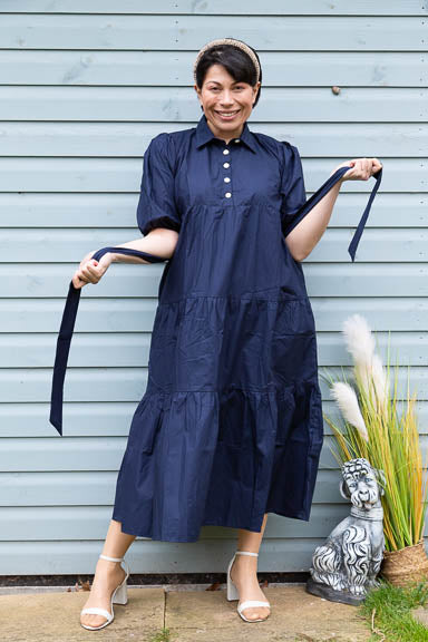 Chelsea Front Button Cotton Midi Dress